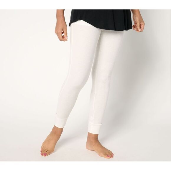 Cuddl Duds Women's Pants Sz M Base Layers Cozy Thermal Legging White A667643 - Picture 1 of 4